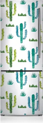 Produktbild von Kühlschrankfolie Aufkleber Kühlschrankmagnete Dekoration Kühlschrankfolie 60x205 cm - Lackierte Kaktee.