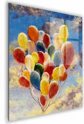 Zdjęcie produktu dla OBRAZ NA SZKLE KWADRATOWY 30x30cm  007 Balony