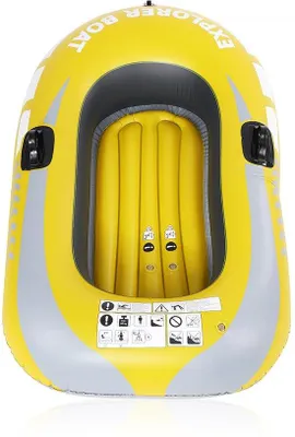Image de Kayak gonflable pour une personne - Qualité supérieure - Facile à transporter - Design pratique - Idéal pour la pêche - Flotteur double