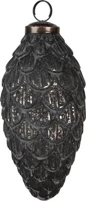 Obrázek produktu pro Clayre & Eef Vánoční ozdoba Ø 7x15 cm stříbrná barva černé sklo