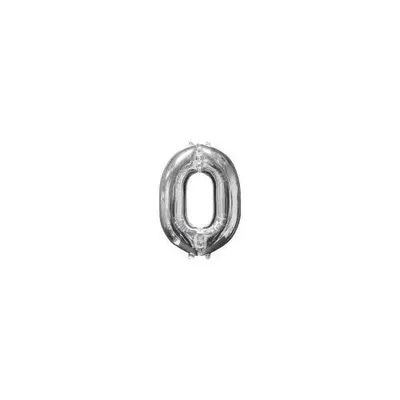 Image de Ballon Amscan numéro 0 argent 66cm