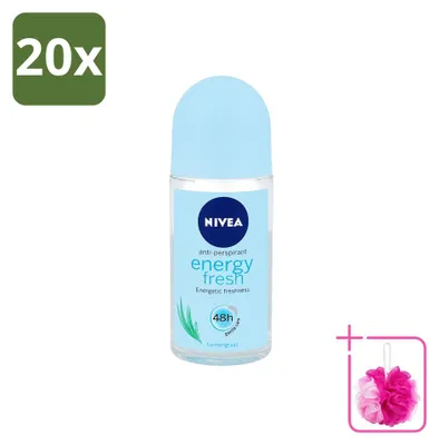 Obrázek produktu pro 20 kusů antiperspirantního roll-onu NIVEA Energy Fresh pro ženy - 50 ml - výhodná sada - 20 kusů