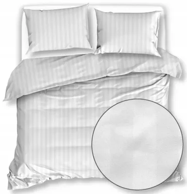 Produktbild von eStilex Weiße Hotel Bettwäsche 200x220 Streifen