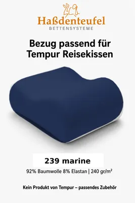 Produktbild von Kissenbezug passend für TEMPUR Reisekissen 25 x 31 x 10/7 cm – Baumwolle Elasthan
