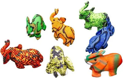 Produktbild von Handgefertigte Sandtiere aus Stoff – ca. 7 cm, Modell:Elefant