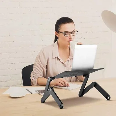 Produktbild von Bettarbeitsplatz für das Bett, opklappbare Bettarbeitsplatte, Arbeitsplatz für das Bett, inklappbare Arbeitsplatte für das Bett - Frühstückstisch mit inklappbaren Beinen