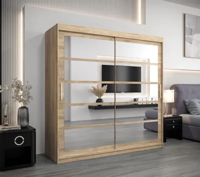Produktbild von Kleiderschrank JOHANA – Breite 200 cm, Sonoma-Eiche