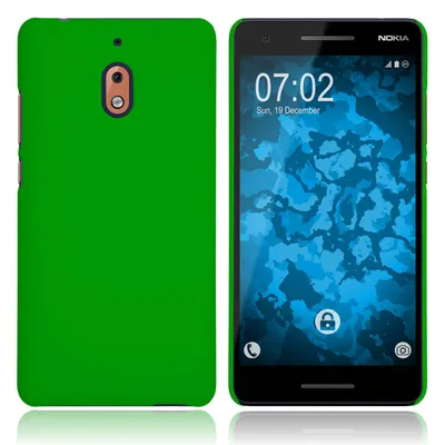 Produktbild von PhoneNatic Case kompatibel mit  Nokia 2.1 - Hülle grün gummiert Hard-case Cover