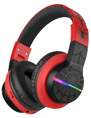 Obrázek produktu pro Bluetooth sluchátka BTH12 pro děti, s LED osvětlením, 85 hodin výdrže, černá/červená barva, ideální na cestování
