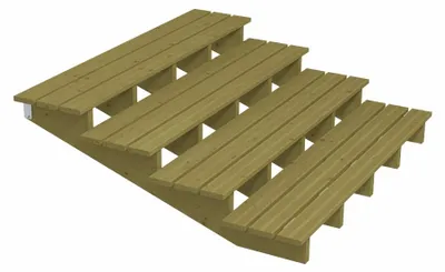 Produktbild von Plus Außentreppe Kiefer 4 Stufen 180 cm breit Schritttiefe 39 cm