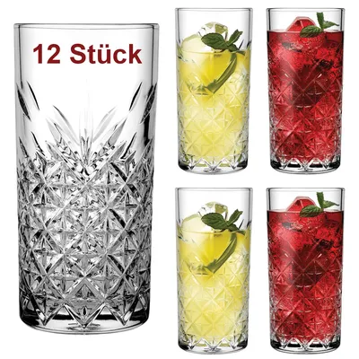 Produktbild von Pasabahce Timeless 52820 Longdrink Glas Wassergläser Kristall Design 12´er Set Transparent 295 ml