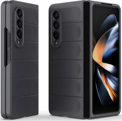 Produktbild von Handyhülle für Samsung Galaxy Z Fold 4 5G Hartes PC Matt Stossfest Anti-rutsch Hülle Dunkelgrau