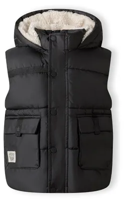 Image de Gilet matelassé Minoti à capuche, noir, taille 92, pour garçon