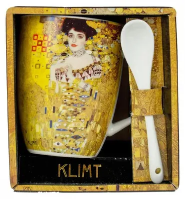 Zdjęcie produktu dla Filiżanka z wizerunkiem Adele Bloch-Bauer autorstwa Gustava Klimta, z łyżeczką, porcelana