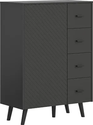 Zdjęcie produktu dla Linea kreedns 4 szuflady, 1 drzwi matowy szary.