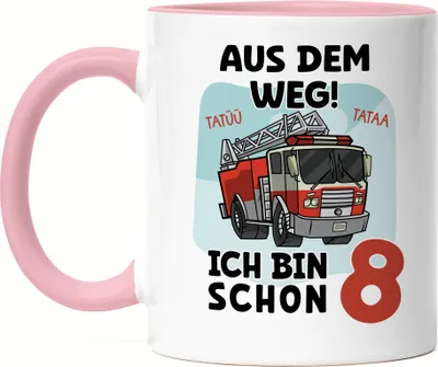 Produktbild von Aus Dem Weg Ich Bin Schon 8 Tasse Rosa Happy Birthday 8. Geburtstag Alles Gute Herzlichen Glückwunsch Party Feier