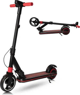 Produktbild von Elektroroller Kinder ab 6-16 Jahren, Schwarz Elektroscooter mit LED-Anzeige, Faltbarer E Scooter, Zwei Bremsarten, 14KM/H, Geschenk Für Kinder Und Jugendliche