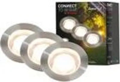 Produktbild von BRILONER Connect to Shine 3er Set Bodeneinbauleuchten, Erweiterungsset, mit Bodenhülse, IP67 Wasserfest, Warmweißes Licht, silberfarbig, 4,5 x 6,6 cm