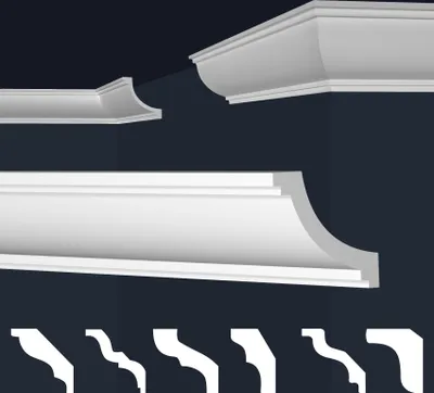 Produktbild von MARBET DESIGN Stuckleisten XPS Styropor weiß - Deckenleisten Deckenstuck Leisten E-Leisten - (Innen- & Außenecke E-36)