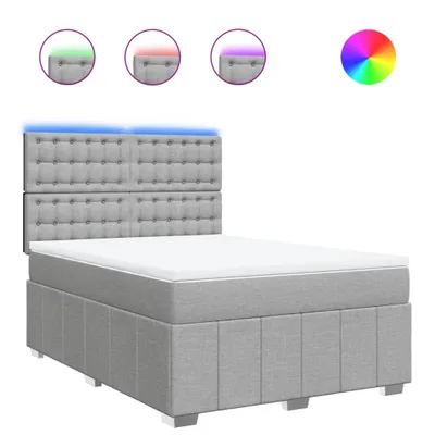 Immagine prodotto di vidaXL Letto a molle con materasso grigio chiaro 160x200 cm in tessuto
