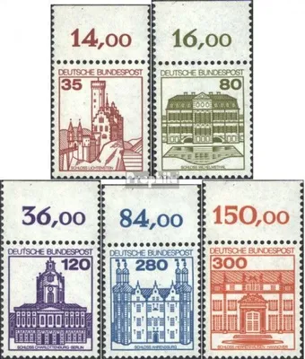 Produktbild von Briefmarken BRD (BR.Deutschland) 1982 Mi 1139A-1143A Oberrandstücke (kompl.Ausg.) postfrisch Burgen und Schlösser