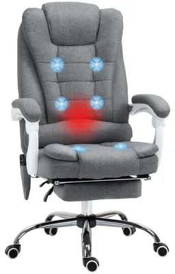 Produktbild von Sweiko Bürostuhl mit Massage- und Heizfunktion, neigbare Rückenlehne, drehbar & höhenverstellbar, bis 120 kg, Grau