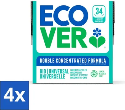 Produktbild von Ecover - Waschkapseln - Universal - Konzentrierte Formel - 34 Wäschen - Vorteilspack - 4 Stücke