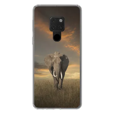 Produktbild von MuchoWow® Handyhülle Schutzhülle Hülle für Huawei P40 Lite Elefant - Tiere - Gras - Natur Silikon Softcase Handy Hülle - Handy