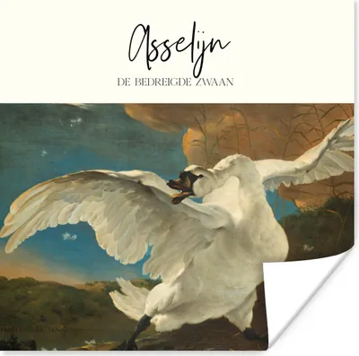 Produktbild von MuchoWow® Poster Gemälde - Der gefährdete Schwan - Jan Asselijn 100x100 cm - Babyzimmer
