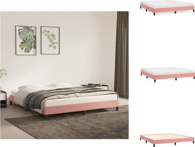 Produktbild von vidaXL Bettgestell Rosa 180x200 cm Samt -  Betten & Bettgestelle