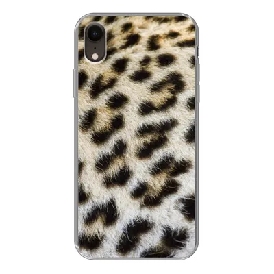 Produktbild von MuchoWow® Handyhülle Schutzhülle Hülle für iPhone XR Nahaufnahme Mantel Leopard Silikon Softcase Handy Hülle - Schutzdeckel