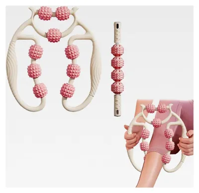 Produktbild von Massageroller für Beine, 2 Stück, Cellulite Roller, Bein Contour Pro, Fördert Durchblutung, Reduziert Beinfett, Geeignet für Massage von Beinen, Füßen und Armen (Weiß Rosa)