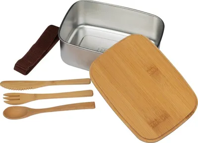 Produktbild von Große Brotdose / Brotzeitbox mit Bambusdeckel
