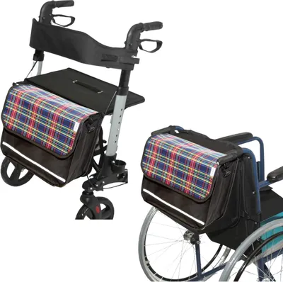 Produktbild von SENIORI Rollator / Rollstuhl Tasche Rollatortasche Rollstuhltasche 7F. Tartan - Flex