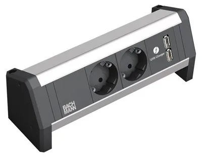 Immagine prodotto di Bachmann 902.0192 Presa di corrente DESK 2x prese di corrente con contatto di terra 1x USB (902.0192)