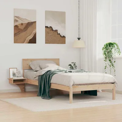 Obrázek produktu pro Maison Exclusive – rám postele s čelem, hnědý, 90 x 200 cm, masivní borovice