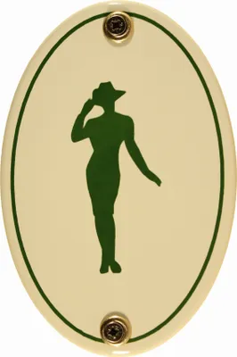 Produktbild von Emaille Türschild Piktogramm Damen WC Toilette Schild Kloschild