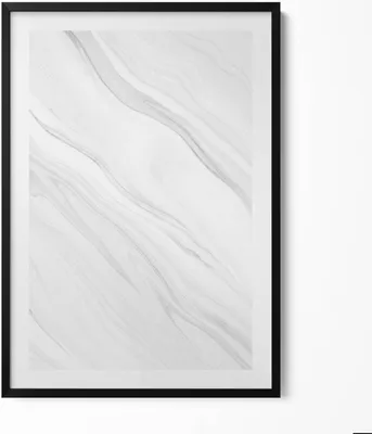 Produktbild von Dekorativer Marmor– Wandbild mit Rahmen – Gerahmtes Bild  – Wanddekoration – 70x100 cm –  Schwarz Rahmen