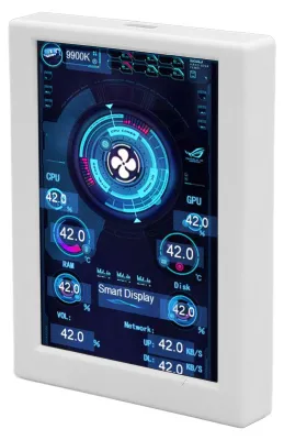 Image de Moniteur de température pour ordinateur, écran IPS 3,5 pouces, réglage continu de la luminosité, éditeur de thèmes personnalisables, moniteur de données CPU pour PC, pour boîtier de bureau, blanc