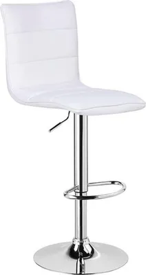 Immagine prodotto di Sgabello - Bianco industriale - Con schienale - Altezza regolabile - Pelle finta - Sedia da cucina - 1 pezzo