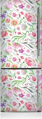 Produktbild von Aufkleber Kühlschrankmagnete Dekoration Kühlschrankfolie 60x180 cm - Lackierte Blumen