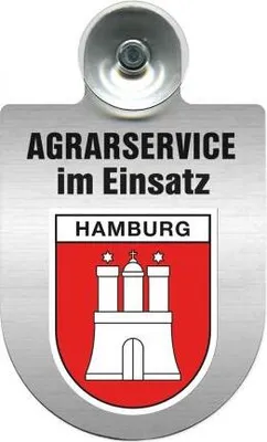 Produktbild von Einsatzschild für Windschutzscheibe incl. Saugnapf - Agrarservice im Einsatz - 309739-  Wappen nach Wahl Color - Region Hamburg