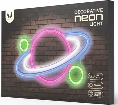 Produktbild von Forever Light Neon PLEXI LED PLANET mehrfarbig Nachtlichter FPNE05X