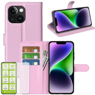 Immagine prodotto di Per Apple iPhone 15 Custodia del telefono cellulare Custodia in  rosa + vetro temperato H9