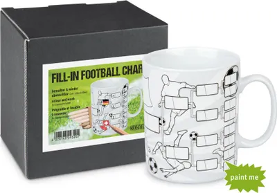 Image de Könitz Fill Football Tableau Mug personnalisé, tasse, tasse à café, 6 stylos, porcelaine, 490 ml, 11 5 330 2287