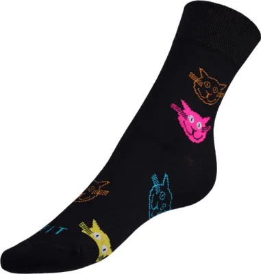 Produktbild von Bunte Katzensocken - 35-38 - Schwarz