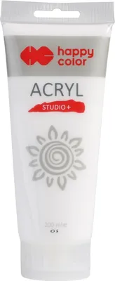 Image de Peinture acrylique Studio 200 ml blanc de zinc Happy Color