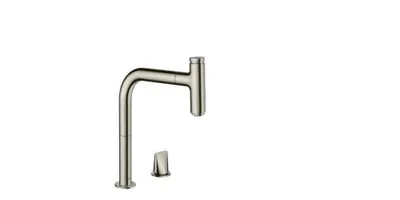 Produktbild von hansgrohe 2-Loch Einhebel-Küchenmischer 200 SELECT METRIS DN 15, mit sBox, Ausziehauslauf Edelstahl-Optik