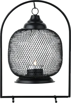 Produktbild von Marrakesch Aesthetic Deko Aesthetic Teelichthalter aus Metall 18 cm groß | Kerzenständer Freta Schwarz als Garten Wohnzimmer Tisch Deko | Moderne Deko Windlicht Kerzenhalter für Teelichter