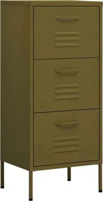 Image de vidaXL Armoire d'appoint vert olive 42,5x35x101,5 cm Acier